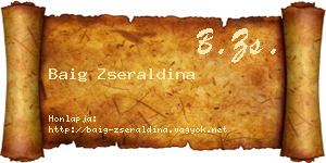 Baig Zseraldina névjegykártya